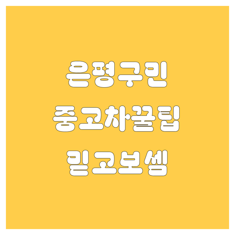 은평구 중고차 정보 모음 | 현지인이 추천하는 BEST 선택