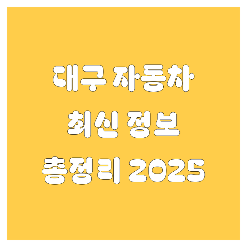 대구 자동차, 썬루프부터 렉서스, 현대차까지! 2025년 최신 정보 총정리