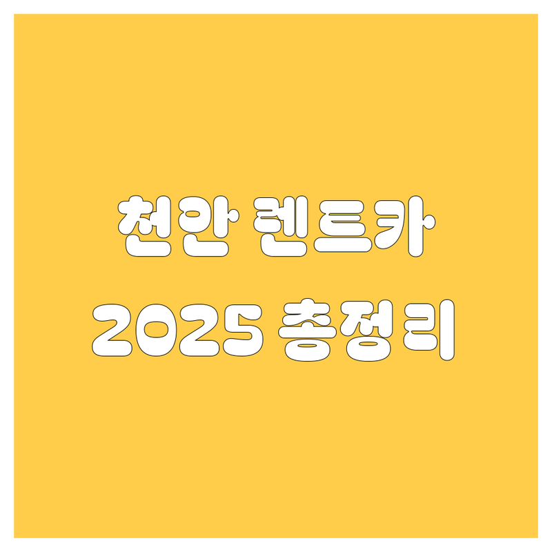 🚗 천안 렌트카, 어디서 빌려야 후회 없을까? 2025년 최신 정보 총정리! 🚗