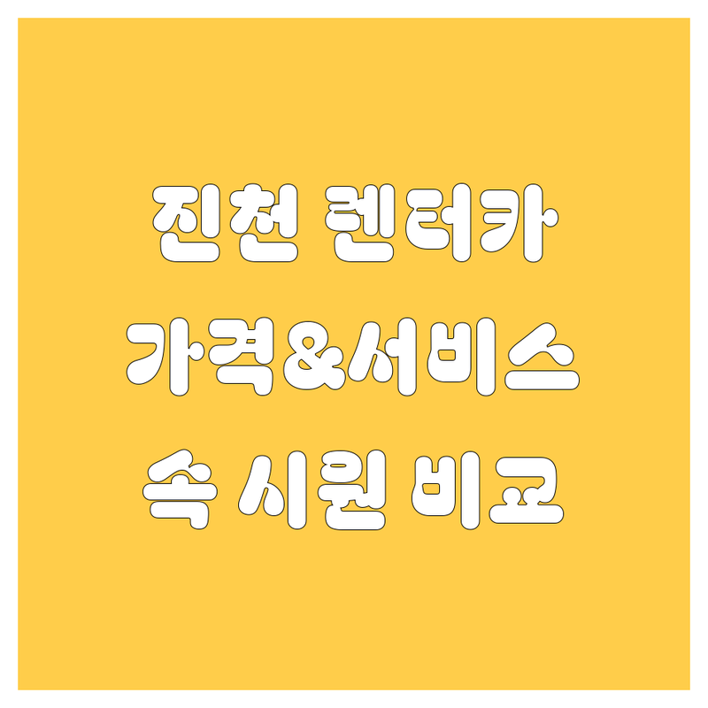 진천 렌터카, 고민 끝! 가격부터 서비스까지 속 시원히 비교해 드립니다!