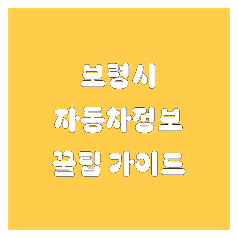 보령시 자동차 정보 가이드