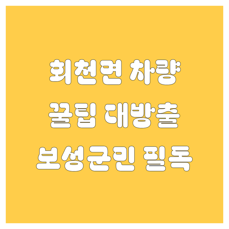 보성군 회천면 자동차 관련 정보 총정리
