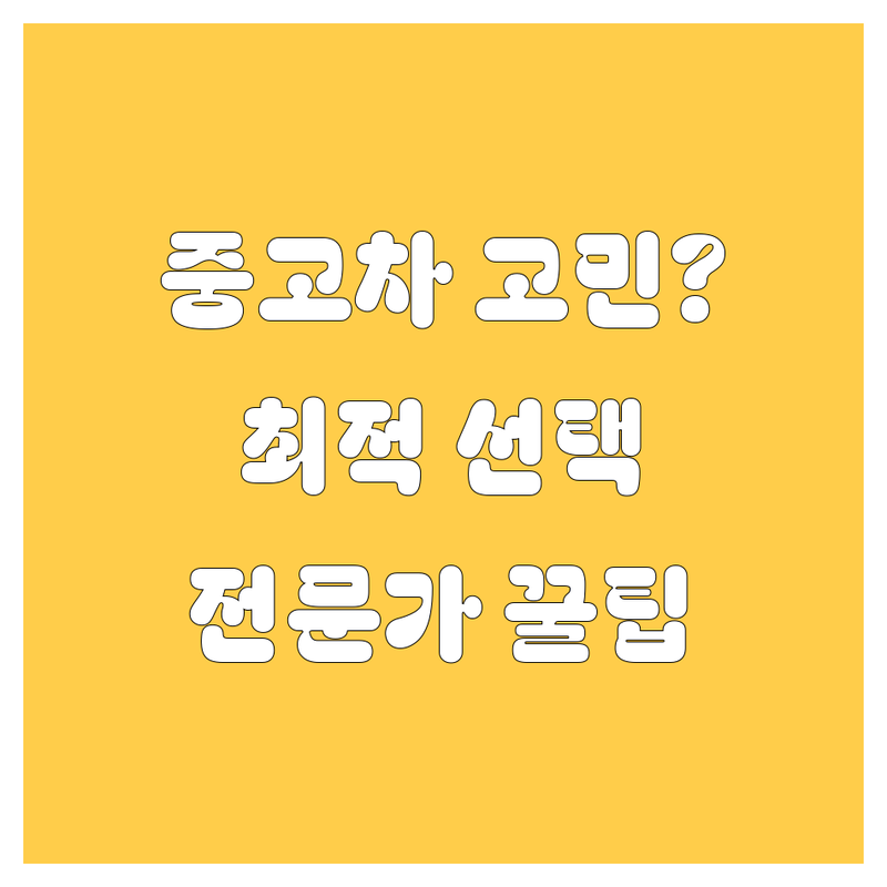 서울 중고차 고민 해결! 전문가가 알려주는 최적의 중고차 선택 팁