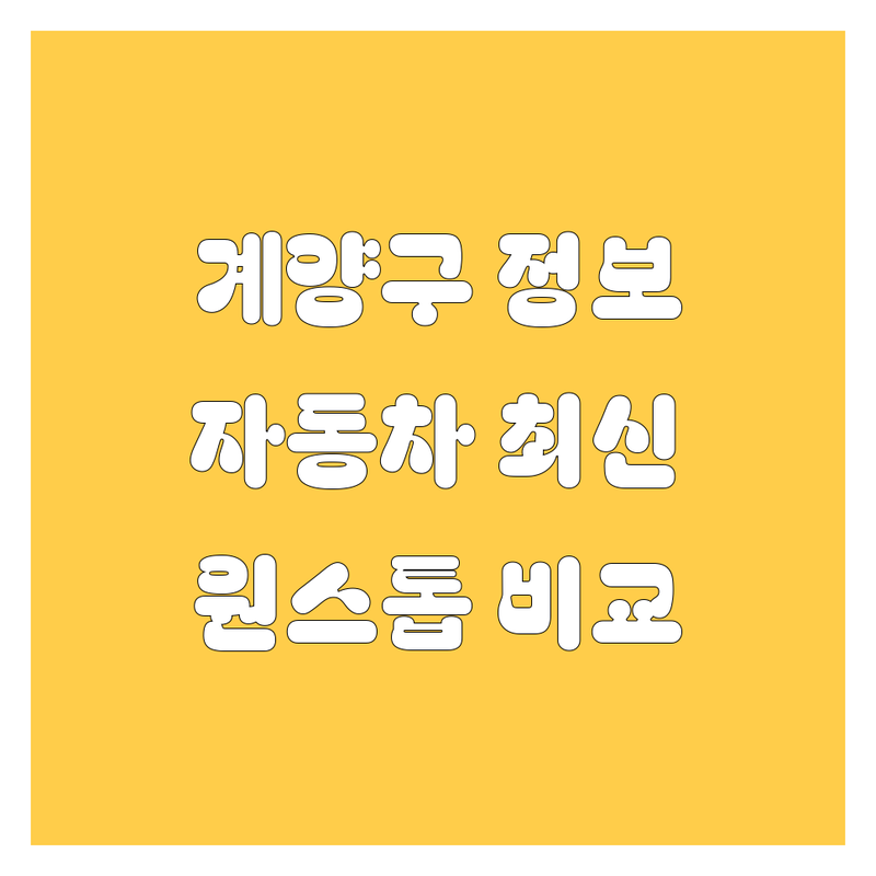 계양구 자동차 2024 최신 정보! 블랙박스부터 중고차 매매까지 원스톱 비교