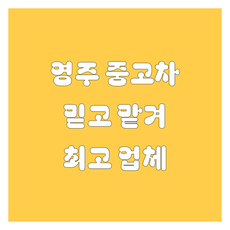 영주 중고차, 믿고 맡길 수 있는 곳 어디? 2024년 수출/매입 최고 업체 총정리!