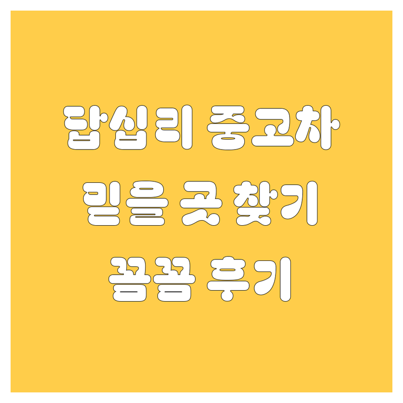답십리동 중고차, 장안평중고차시장에서 믿을 수 있는 곳 찾기 | 꼼꼼 후기