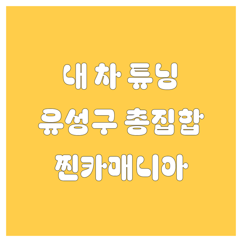 🚗 내 차 업그레이드! 유성구 자동차 전문가 총집합! (ft. 20대 찐카매니아)