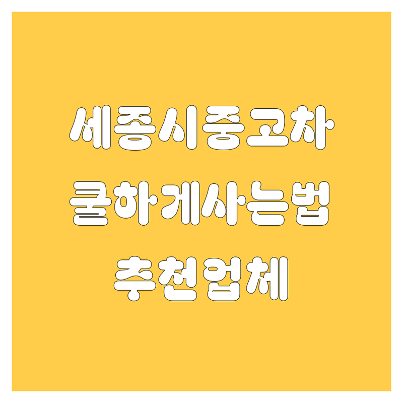 세종시 중고차, 쿨하게 사는 법 😎🚗 | 2024년 찐 추천 업체 공개!