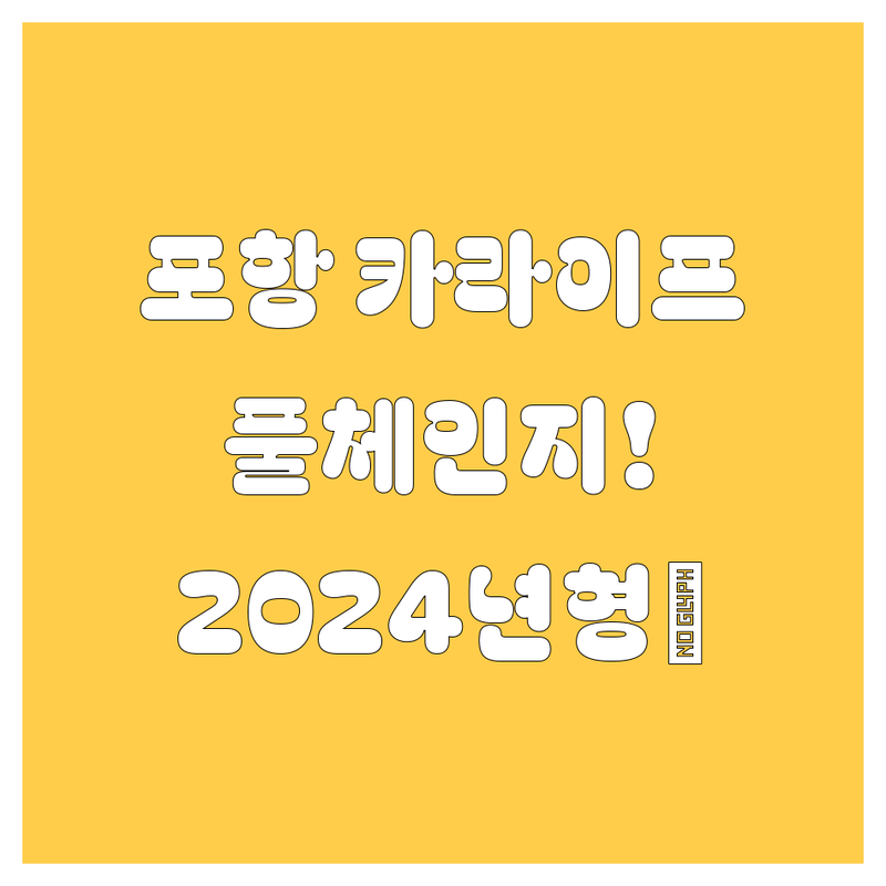 포항 카라이프, 2024년 풀체인지!🚗