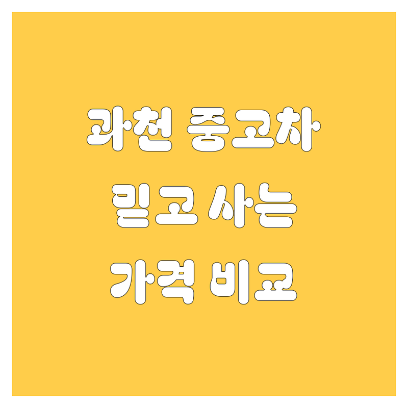 과천 중고차, 믿고 사는 곳은 어디? | 가격부터 서비스까지 완벽 비교