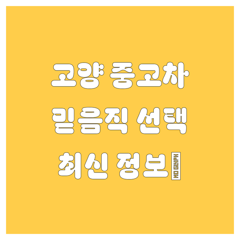 🚗 고양시 중고차, 믿음직한 선택! 2024-2025년 최신 정보 총정리 🛠️