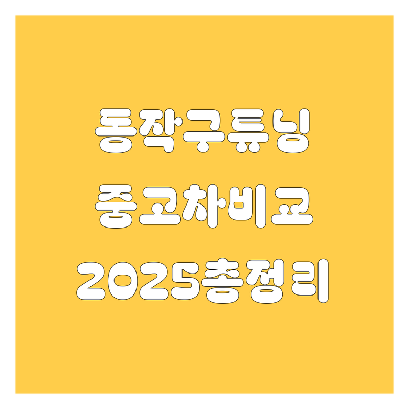 동작구 자동차 튜닝, 판매, 세차, 중고차 한눈에 비교 | 2025년 최신 정보 총정리