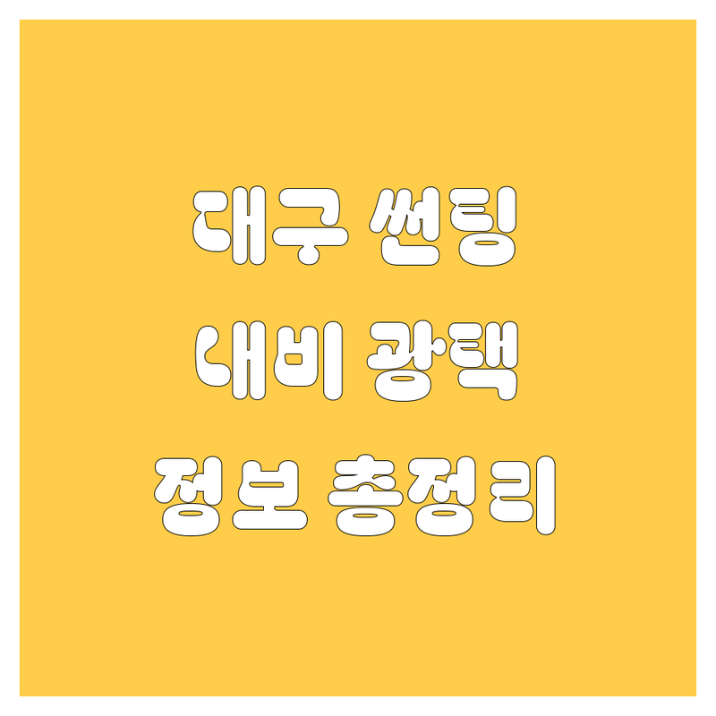 대구 자동차 썬팅, 내비, 등록, 광택 정보 총정리