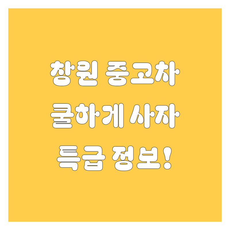 창원 중고차, 🚗💨 쿨하게 사는 법! 2025년 특급 정보 대방출