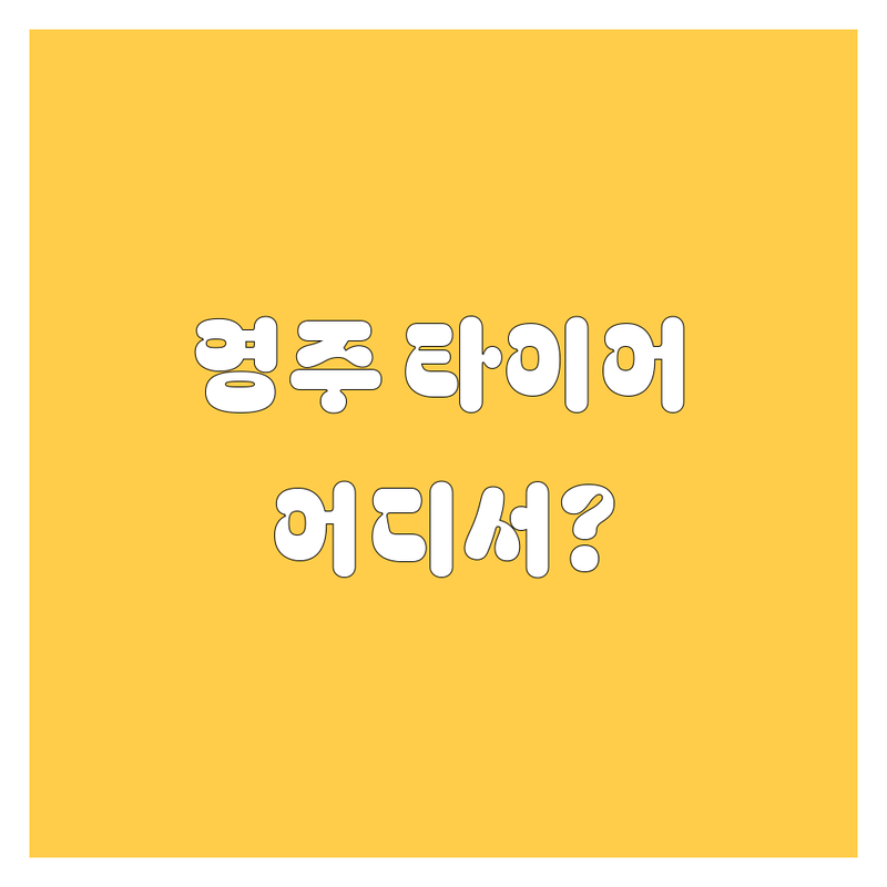 🚗 영주 타이어 교체, 어디서 해야 후회 없을까? 😎 현지 드라이버 찐 추천!