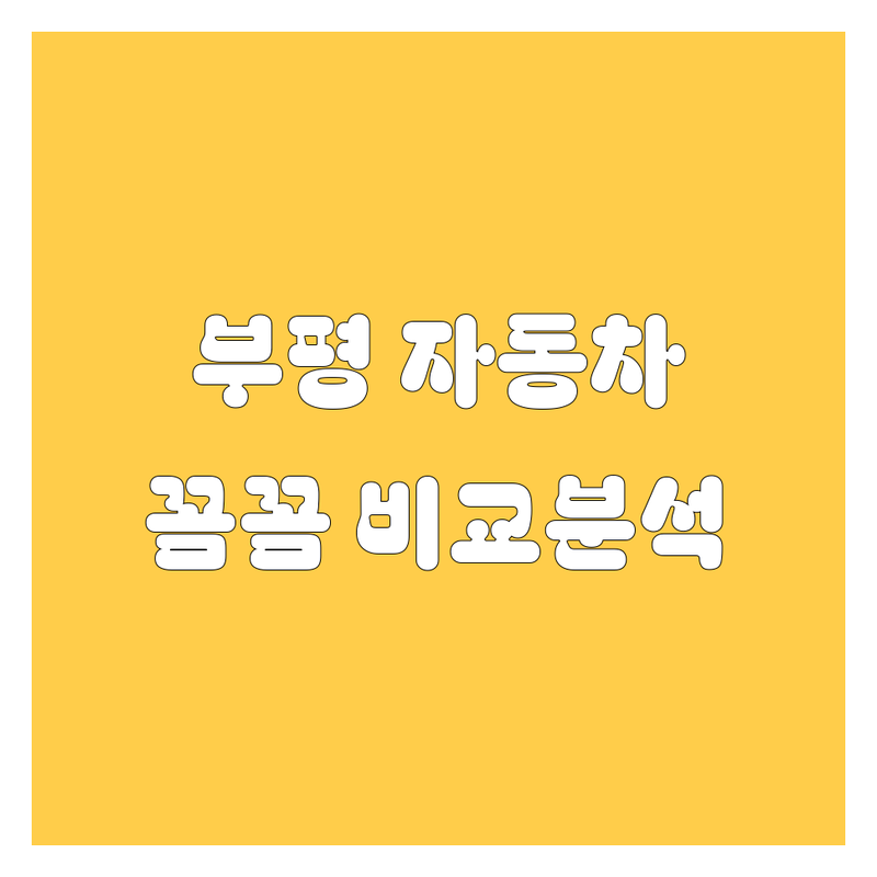 부평 자동차, 꼼꼼 비교! 가격부터 서비스까지 완벽 분석 😎