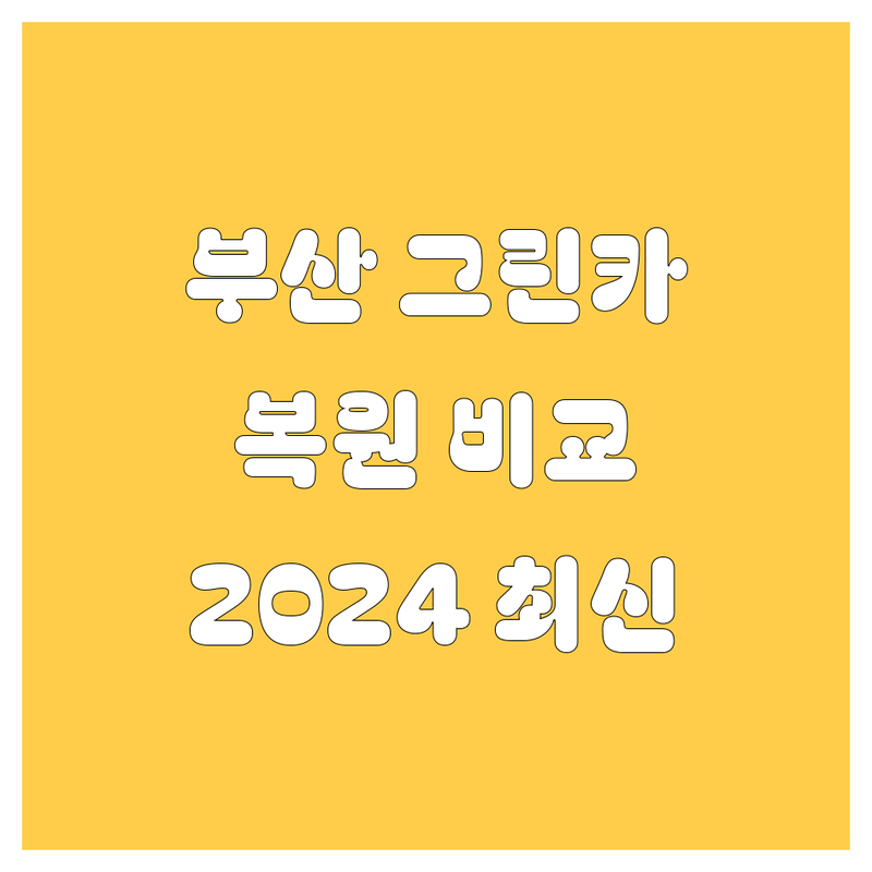 부산 그린카 외형복원 덴트 도색 비교 분석 | 2024 최신 정보