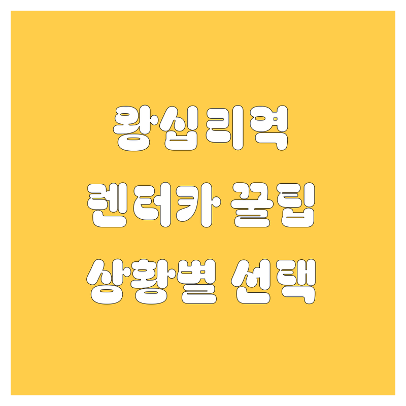 렌터카 걱정 없는 왕십리역 근처 성동구 렌터카 가이드 | 상황별 최적의 선택법