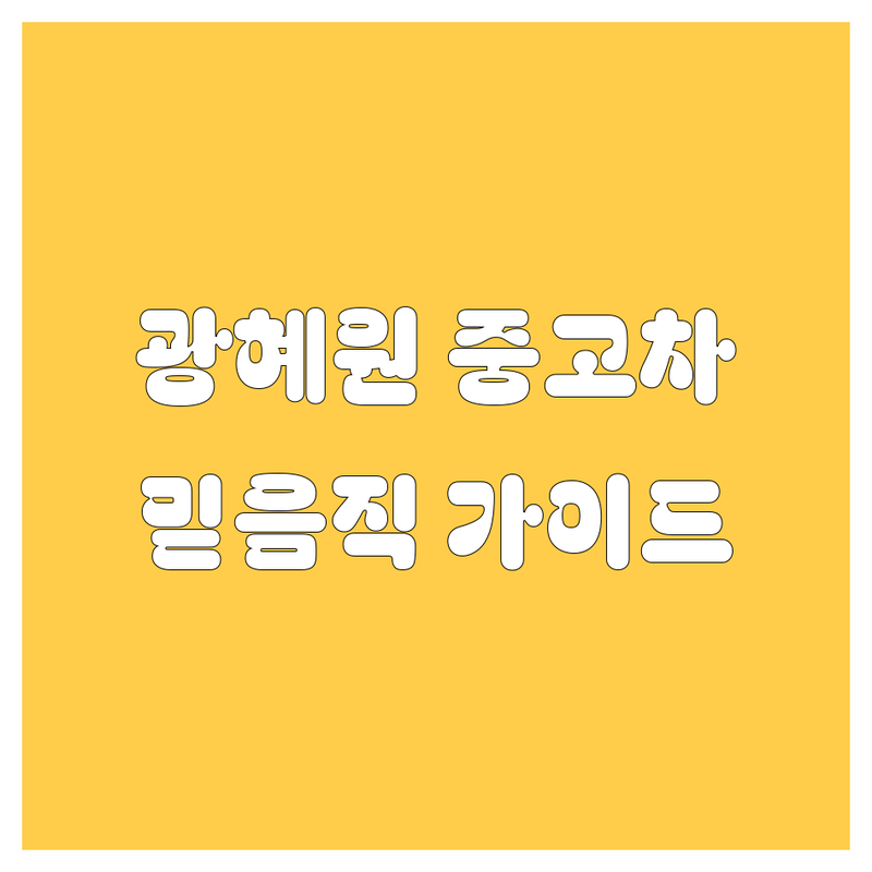 진천 광혜원 중고차, 🚗💨 믿음직한 선택을 위한 완벽 가이드!