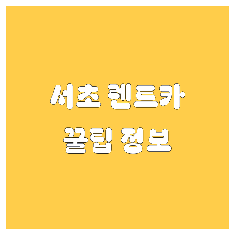 서초구 렌트카 정보 모음 | 현지인이 추천하는 BEST 선택