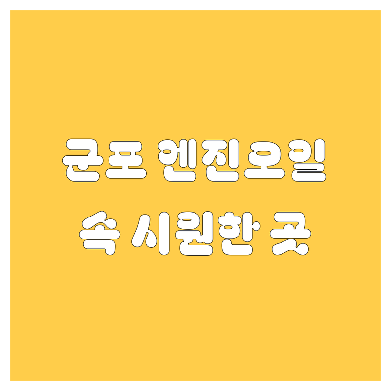 군포 엔진오일, 어디서 갈아야 속 시원할까? 2025년 최신 정보 싹 다 모았다!