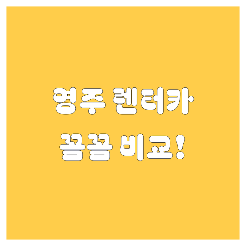 영주 렌터카, 믿고 맡길 수 있는 곳은 어디? | 가격부터 서비스까지 꼼꼼 비교!