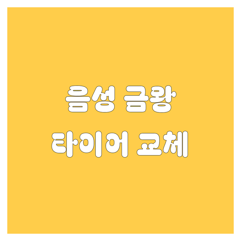 충북 음성군 금왕읍 타이어 교체 한눈에 비교 | 가격부터 서비스까지 완벽 분석