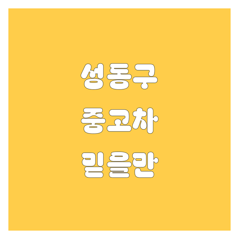 성동구에서 믿을만한 중고차, 어디서 찾아야 할까요? 🤔