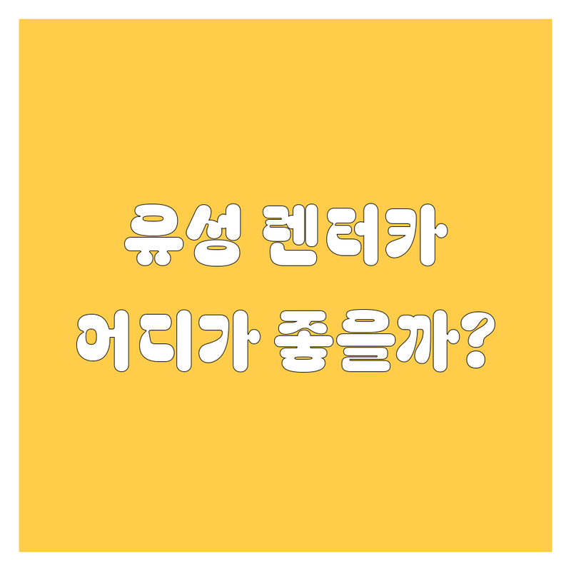 대전 유성구 렌터카, 어디서 빌려야 후회 없을까? 🚗💨