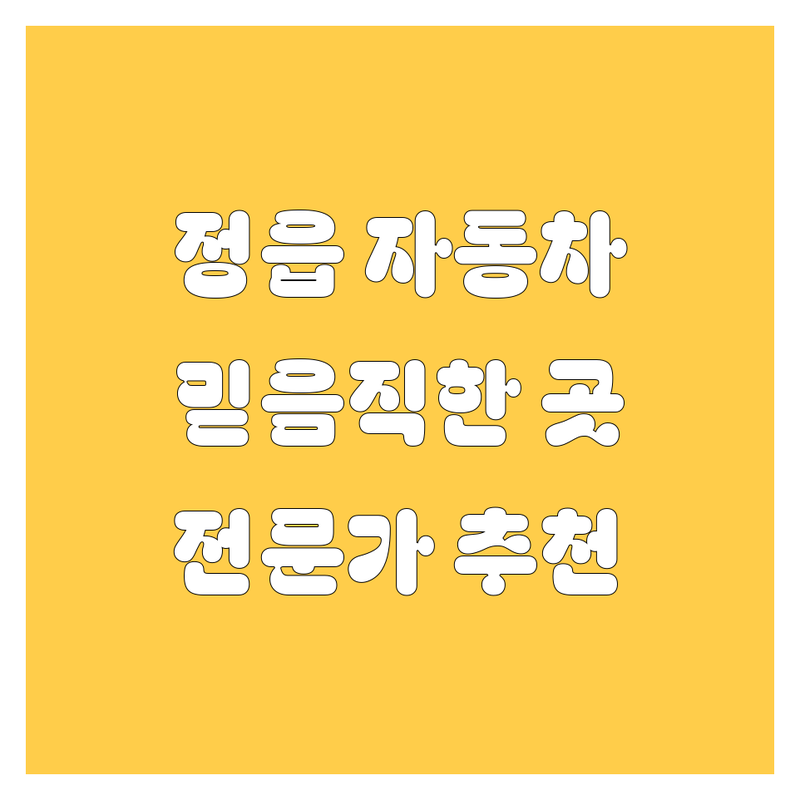정읍 자동차, 🚗 전문가가 추천하는 믿음직한 업체들!