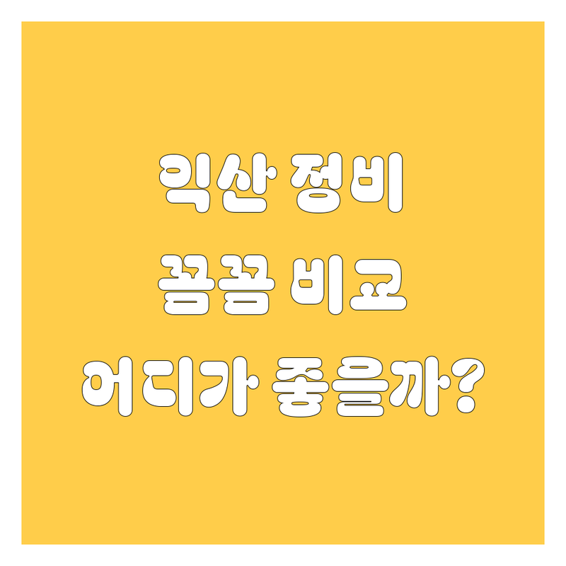 익산 자동차 1급 정비, 꼼꼼 비교 분석! 연일자동차공업사 vs KGM 서비스센터