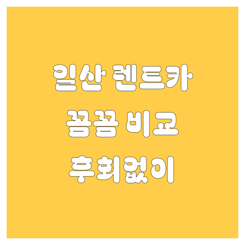 일산 렌트카, 어디서 빌려야 후회 안 할까요? 🚗💨 현지 카매니저가 꼼꼼 비교!
