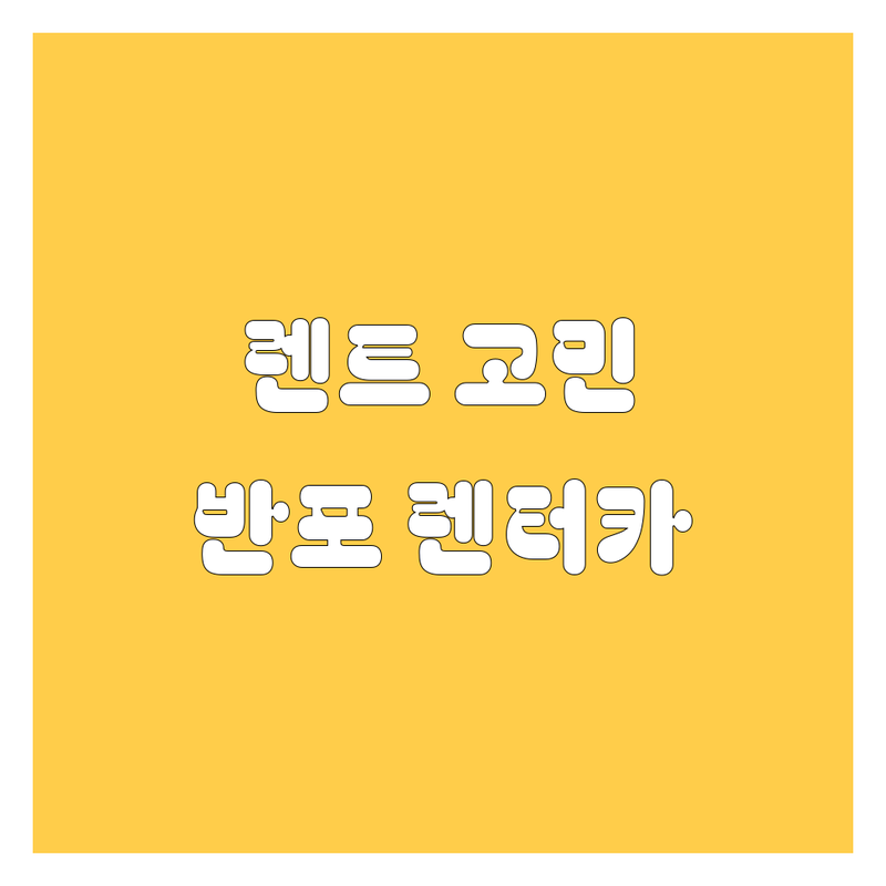 렌트카 고민 해결! 서울 서초구 반포동 렌터카 솔루션 | 전문가가 알려주는 선택 팁