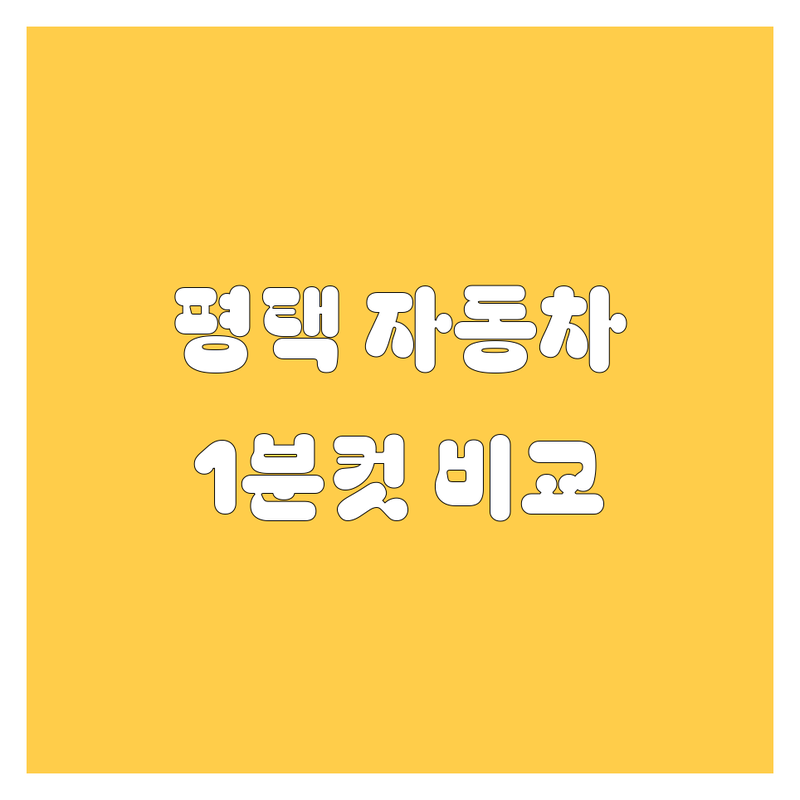 평택 자동차 1분컷 비교 | 가격부터 서비스까지 완벽 분석