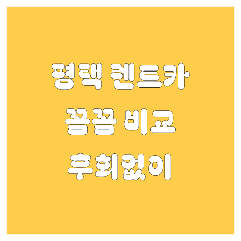 평택 렌트카, 어디서 빌려야 후회 없을까? 🚗💨 가격부터 서비스까지 꼼꼼 비교!