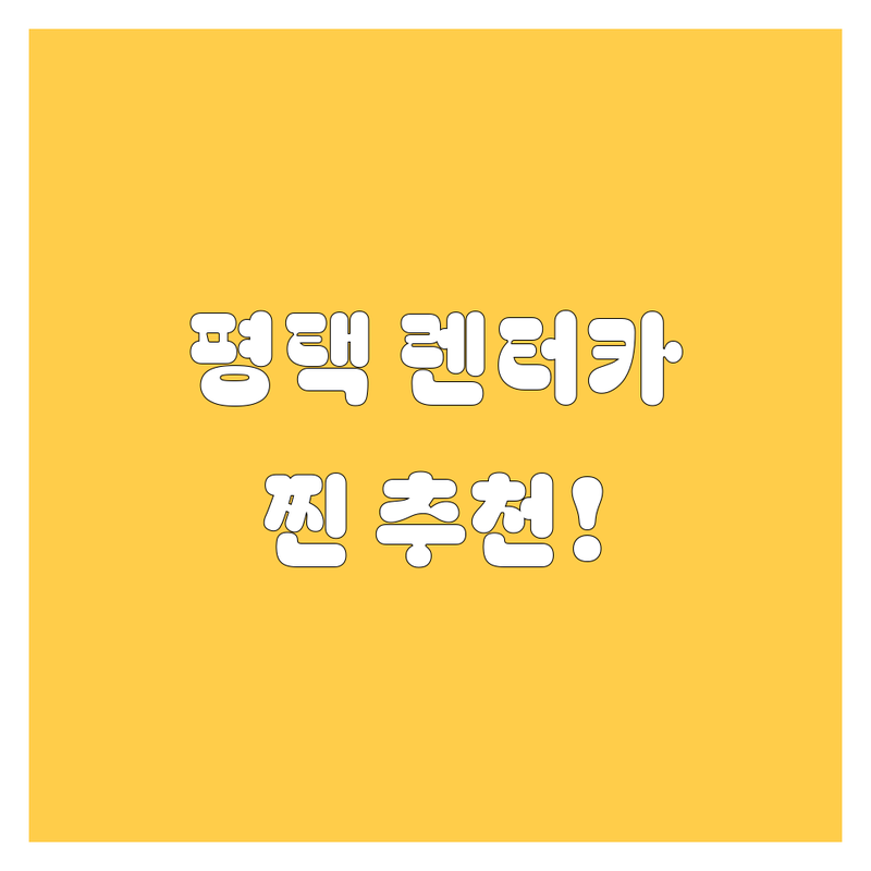 평택 렌터카, 어디서 빌려야 후회 없을까? 2025년 찐 추천!