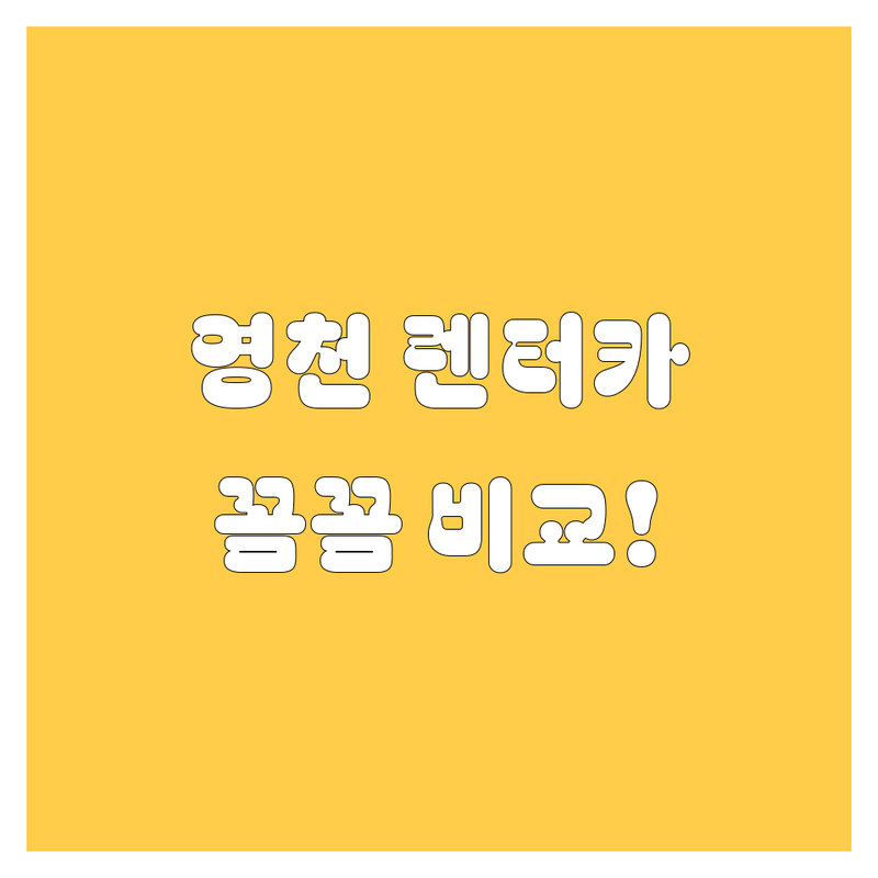 🚗 영천 렌터카, 어디서 빌려야 후회 없을까? 가격부터 서비스까지 완벽 분석!
