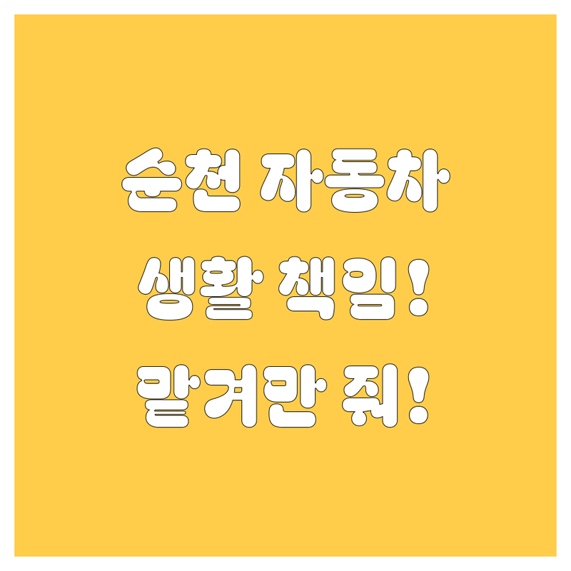 순천 자동차 생활, 내가 다 책임져줄게! 🚗💨