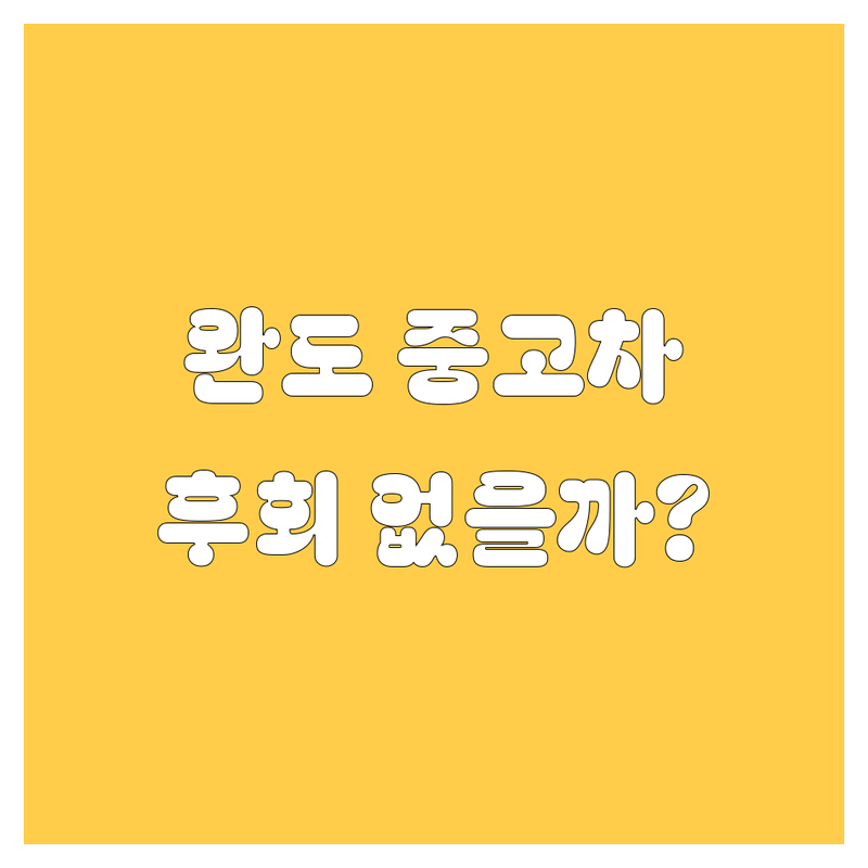완도 중고차, 어디서 사야 후회 없을까? 🚗💨 2024 완벽 가이드