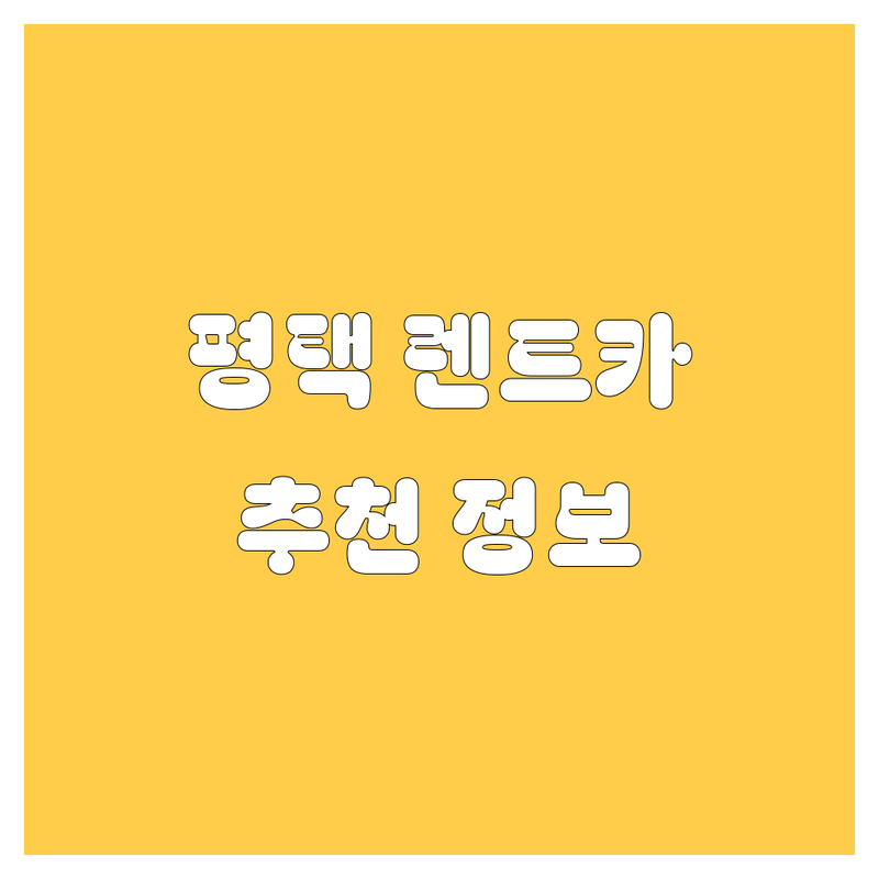 평택 렌트카 정보 모음 | 현지인이 추천하는 BEST 선택