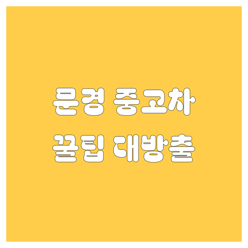 🚗 문경시 중고차, 20년 베테랑 딜러가 직접 알려주는 꿀팁 대방출!