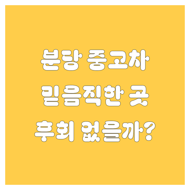 분당 중고차, 어디서 사야 후회 없을까? 2024년 믿음직한 곳들만 모았다!