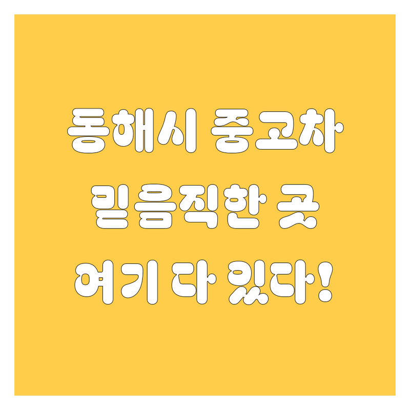 믿음직한 동해시 중고차, 여기서 다 찾았다! 🚗💨