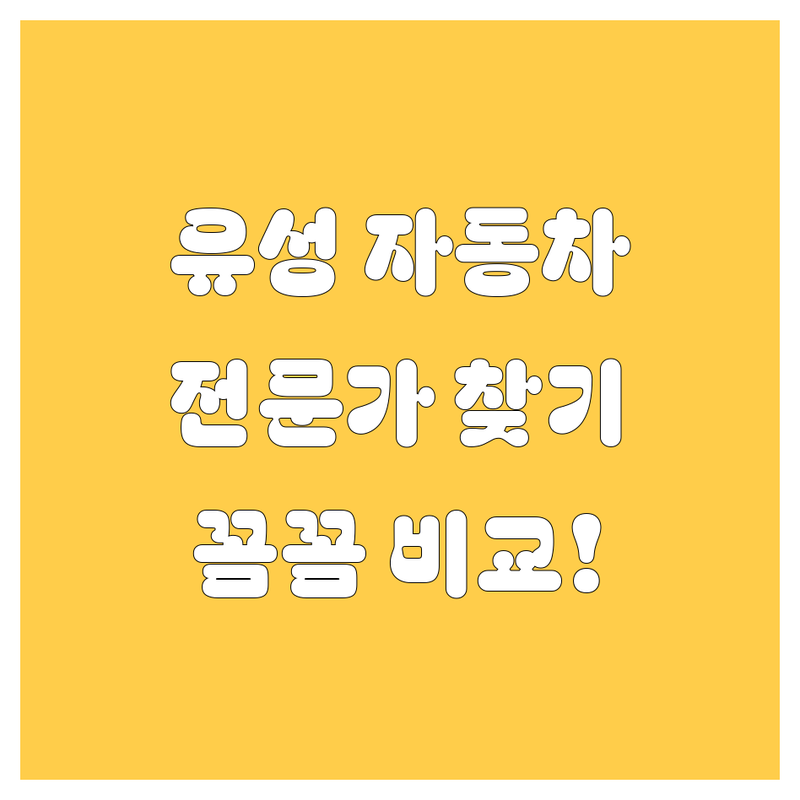 유성에서 믿을 수 있는 자동차 전문가를 찾으신다면? 🤔 가격부터 서비스까지 꼼꼼 비교!