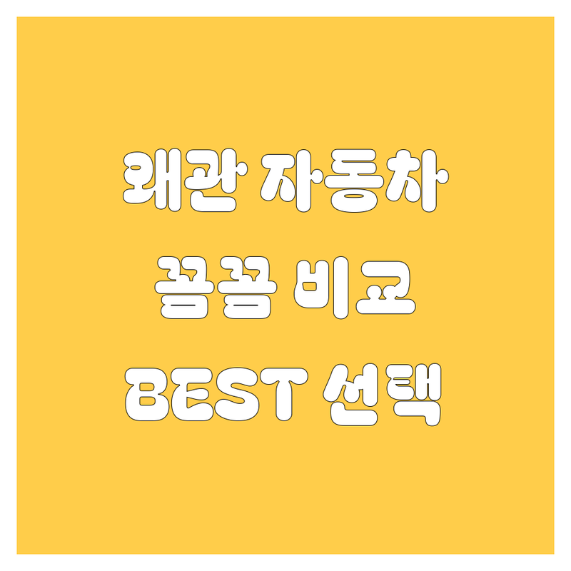 왜관 자동차, 꼼꼼 비교하고 고르세요! 🚗 현지인이 추천하는 BEST 선택