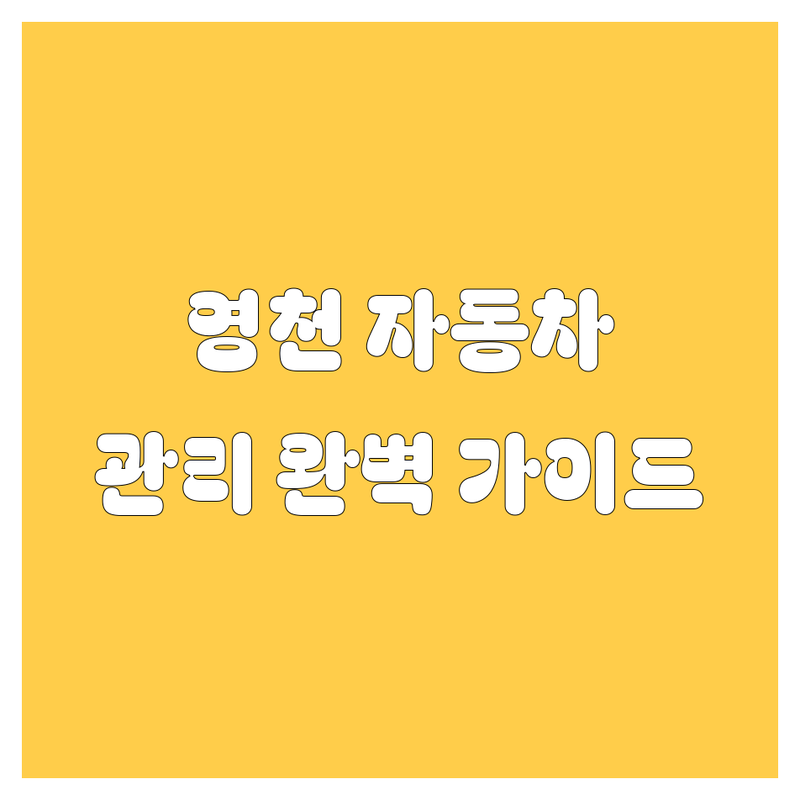 영천 자동차 관리, 어디서 해야 할지 고민 끝! 완벽 가이드