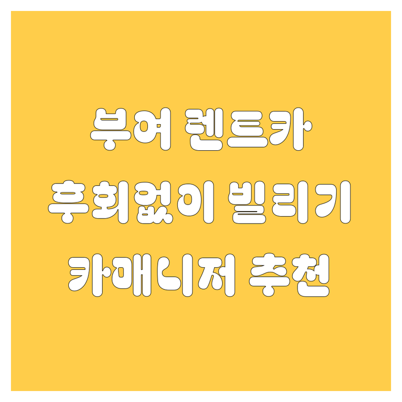 부여 렌트카, 어디서 빌려야 후회 없을까? 🤔 현지 카매니저가 추천하는 BEST 렌트카 업체!