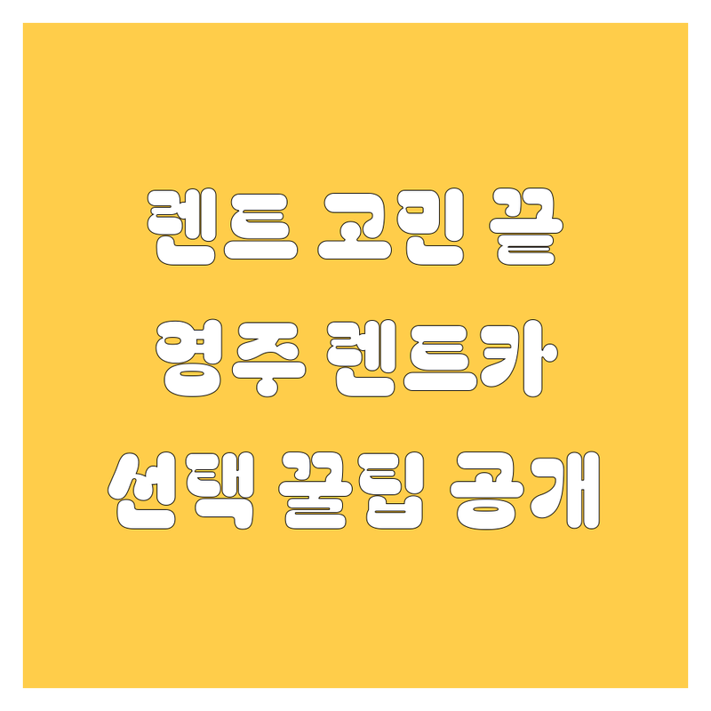 렌트카 고민 해결! 영주시 렌트카 솔루션 | 전문가가 알려주는 선택 팁