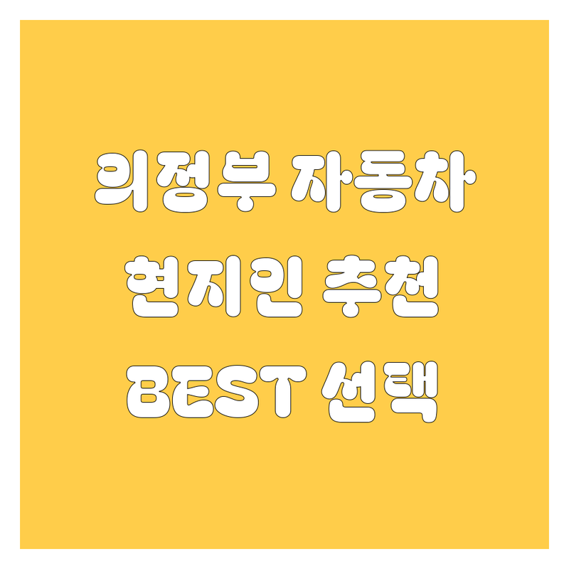 의정부 자동차 정보 모음 | 현지인이 추천하는 BEST 선택