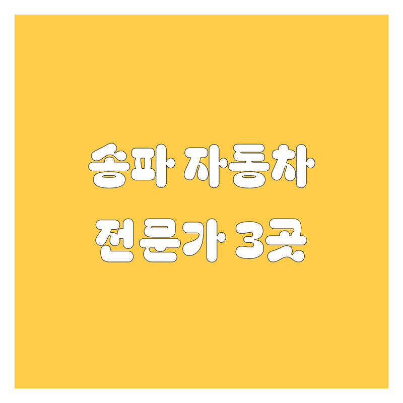 송파에서 찾은 믿음직한 자동차 전문가 3곳
